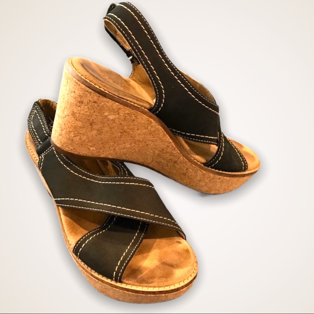 Clarks Artisan Platform Wedge Sandals - 6.5